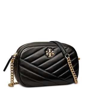 Brand new Tory Burch Kira Chevron Camera Crossbody Bag Black $348